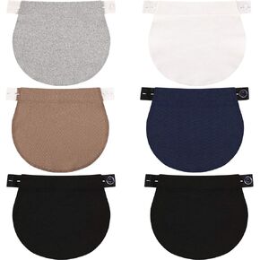 WILLBOND 6 Packs Maternity Pants Extender Adjustable Waist Extenders Pregnancy Waistband Extender Elastic Pregnancy Trouser, approx. 20.5 x 17.5 cm/ 8.1 x 6.9 inches, Gray in Saudi Arabia