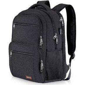 BIKROD Backpack for Men and Women, School Backpacks for Teen Boys Water Resistant TSA Travel Backpack with USB Charging Port, Business Anti Theft Sturdy Computer Bag Gifts Fits 15.6 Inch Laptop,Black in Saudi Arabia