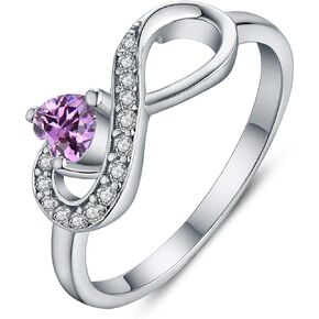 JO WISDOM Infinity Heart Promise Rings for Her Sterling Silver Friendship Ring in Kuwait