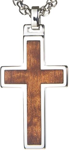 Unique GESTALT® Tungsten Cross Pendant with 4mm Surgical Stainless Steel Box Chain. in Kuwait