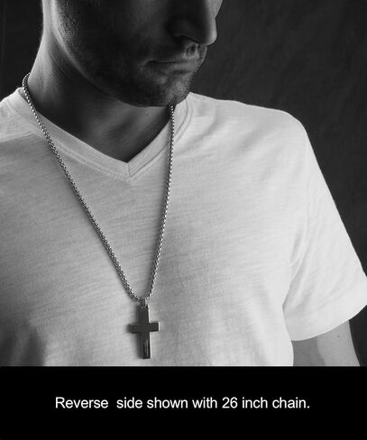 Unique GESTALT® Tungsten Cross Pendant with 4mm Surgical Stainless Steel Box Chain. in Kuwait