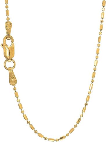 JewelStop 14k الذهب الصلب 1mm بار حبة الكرة سلسلة قلادة 16 "18" 20" in Kuwait