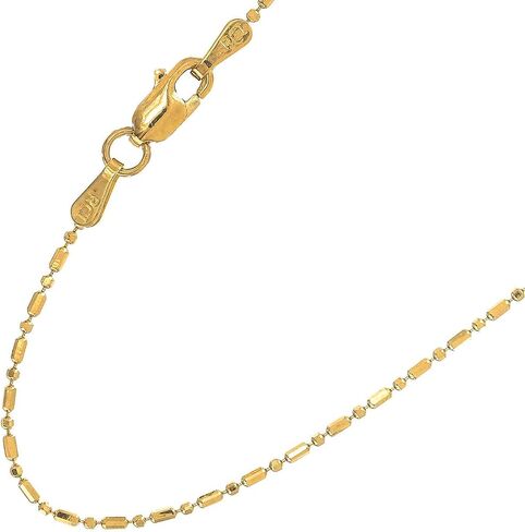 JewelStop 14k الذهب الصلب 1mm بار حبة الكرة سلسلة قلادة 16 "18" 20" in Kuwait
