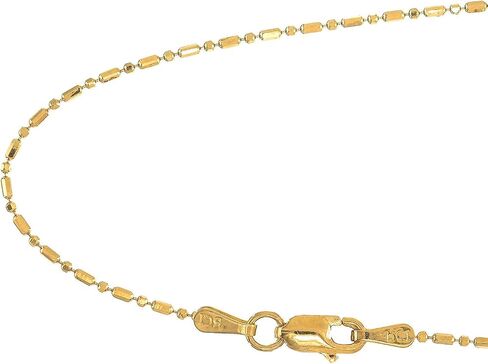 JewelStop 14k الذهب الصلب 1mm بار حبة الكرة سلسلة قلادة 16 "18" 20" in Kuwait