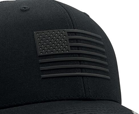 قبعة The Pride American Flag Flexfit للرجال والنساء، قبعة بيسبول برقعة ممتازة مصممة في الولايات المتحدة الأمريكية in Saudi Arabia