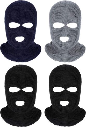 4 Pieces Warm Full Face Cover Ski Mask Winter Balaclava Knit Full Face Mask for Men Women Outdoor Sports in Saudi Arabia