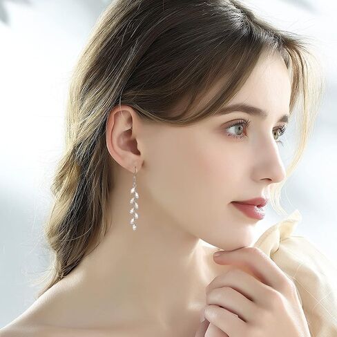 925 Silver Dangle Earrings for Women Olive Leaves Crystal Dangle Earrings for Wedding Sparkly Prom Dangle Earrings for Party in Saudi Arabia