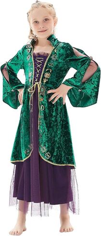 Taeyue Kids Girls Sarah Sanderson Costume Winifred Sanderson Halloween Witch Cosplay Dress Outfit for Child in Kuwait
