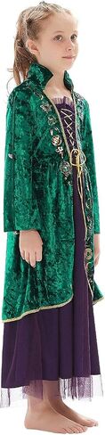 Taeyue Kids Girls Sarah Sanderson Costume Winifred Sanderson Halloween Witch Cosplay Dress Outfit for Child in Kuwait