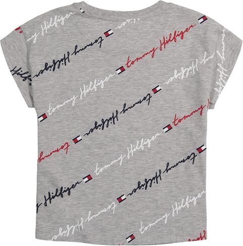 تي شيرت قطني بأكمام قصيرة للفتيات من Tommy Hilfiger بتصميم مطبوع جرافيك وجزء داخلي بدون علامة in Kuwait