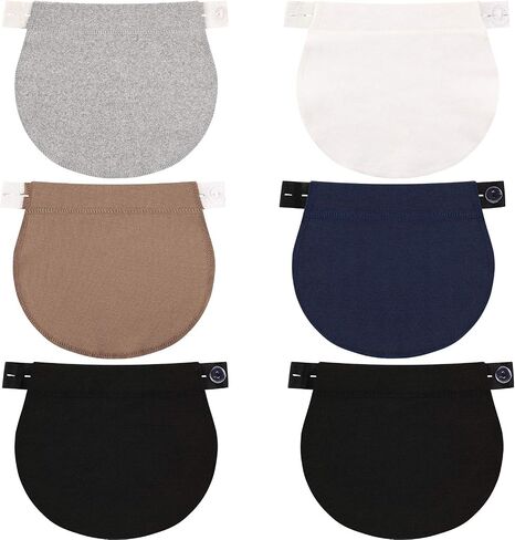 WILLBOND 6 Packs Maternity Pants Extender Adjustable Waist Extenders Pregnancy Waistband Extender Elastic Pregnancy Trouser, approx. 20.5 x 17.5 cm/ 8.1 x 6.9 inches, Gray in Saudi Arabia