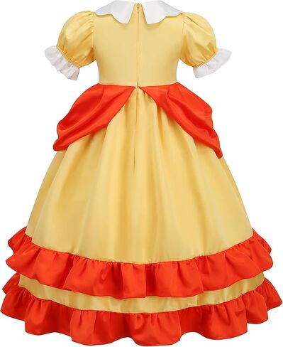 BLOOMIRO Princess Peach Costume,Peach Daisy Rosalina Dress Up for Girls Cosplay Outfit with Accessories in Kuwait