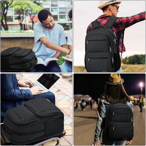 BIKROD Backpack for Men and Women, School Backpacks for Teen Boys Water Resistant TSA Travel Backpack with USB Charging Port, Business Anti Theft Sturdy Computer Bag Gifts Fits 15.6 Inch Laptop,Black in Kuwait