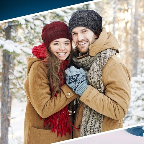 6 Packs Slouchy Beanie for Men Women Winter Warm Baggy Hats Thick Lined Knit Unisex Chemo Skull Stocking Beanie Cap for Hunting Camping Biking Running in Saudi Arabia