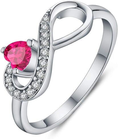 JO WISDOM Infinity Heart Promise Rings for Her Sterling Silver Friendship Ring in Kuwait