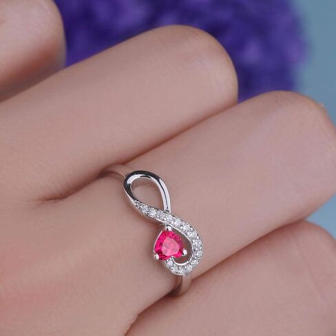 JO WISDOM Infinity Heart Promise Rings for Her Sterling Silver Friendship Ring in Kuwait