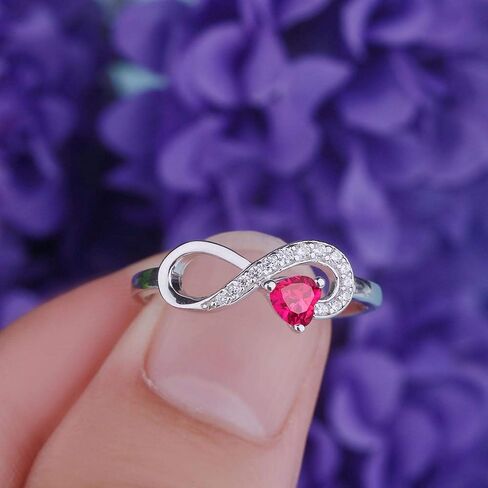 JO WISDOM Infinity Heart Promise Rings for Her Sterling Silver Friendship Ring in Kuwait