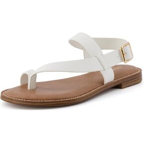 CUSHIONAIRE Women's Lennox toe loop sandal +Memory Foam, Wide Widths Available