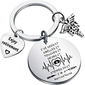 WSNANG Retirement Gift Nursing Keychain I 'M A Retired Nurse Keychain Enjoy Retirement Gift for Nurse RN NP LVN LPN BSN