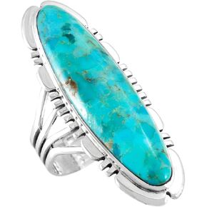 Sterling Silver Ring with Genuine Turquoise & Gemstones (SELECT color)