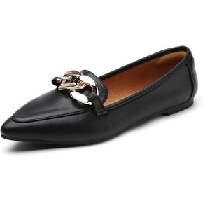 حذاء بدون كعب بسلسلة معدنية من Tilocow للنساء سهل الارتداء بمقدمة مدببة وأحذية عمل مريحة وعصرية in Kuwait