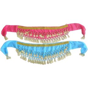 Lucky staryuan ® 2Pieces Kid Sequins Belly Dance Hip Scarf Wrap Belt