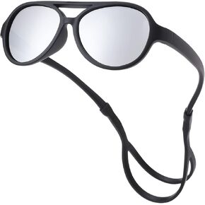 COASION Baby Polarized Sunglasses Flexible Rubber Shades with Adjustable Strap for Infant Toddler Boys Girls Ages 0-24 Months