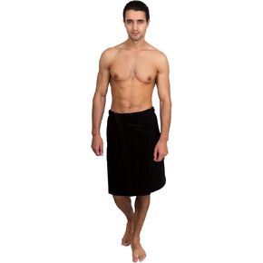 TowelSelections Mens Shower Wrap Adjustable Cotton Terry Velour Wrap Gym Body Cover Up