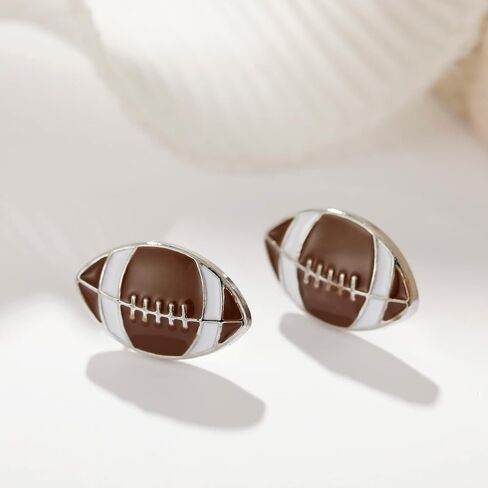 RUOFFETA Sport Ball Dangle Earrings, Football Earrings, Basketball Earrings Soccer Volleyball Baseball Earrings for Women Fan Gift in Saudi Arabia