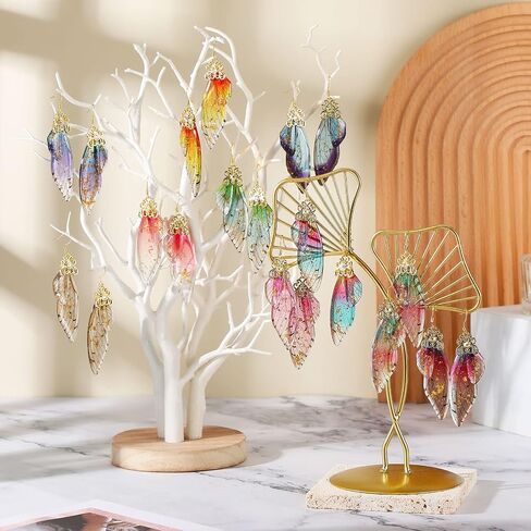 10 Pairs Butterfly Wing Drop Dangle Earrings Butterfly Wing Earrings Butterfly Wing Hook Simulation Insect Drop Earrings in Kuwait