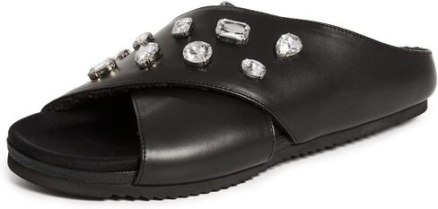 R0AM Women's Cross Crystal Slides in Kuwait