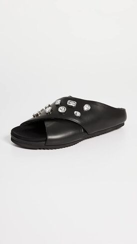 R0AM Women's Cross Crystal Slides in Kuwait