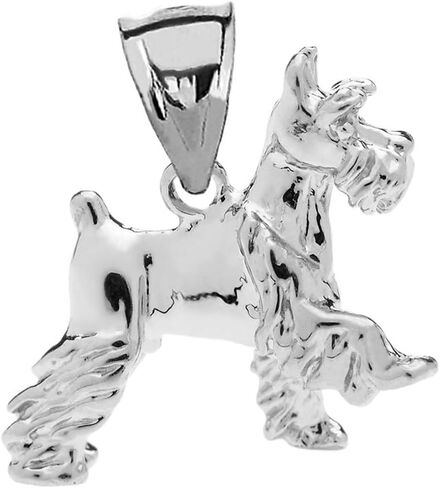 Solid Sterling Silver Schnauzer Charm Pendant in Saudi Arabia