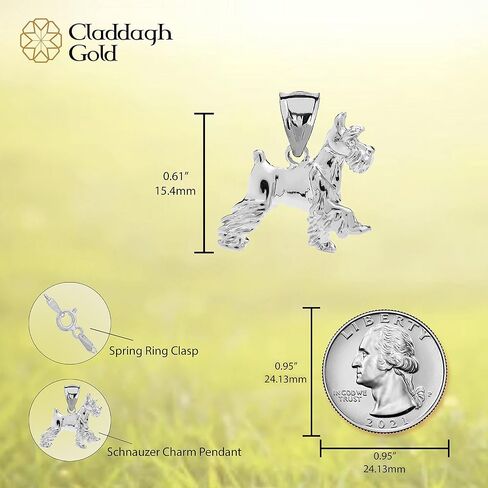 Solid Sterling Silver Schnauzer Charm Pendant in Saudi Arabia