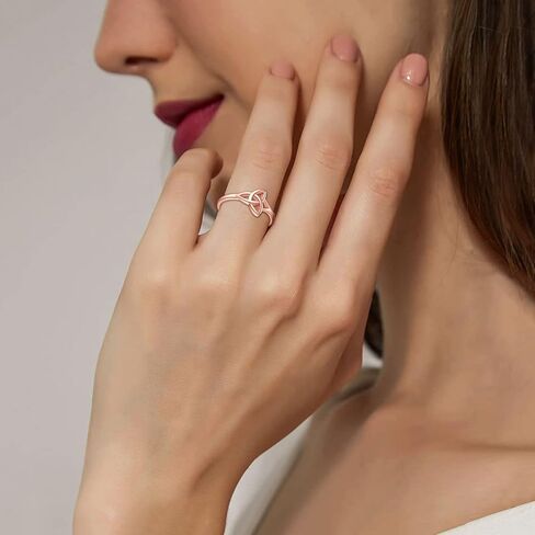 خاتم الوعد من الفضة الإسترليني عيار 925 من ChicSilver Claddagh/Triquetra سلتيك مقاس 4-12 (مع صندوق هدايا) in Kuwait