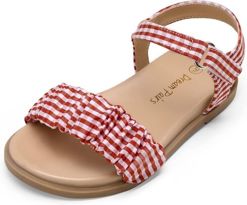 DREAM PAIRS صنادل للفتيات مفتوحة من الأمام فستان الأميرة صنادل مسطحة أحذية الصيف (طفل صغير/طفل صغير) in Kuwait