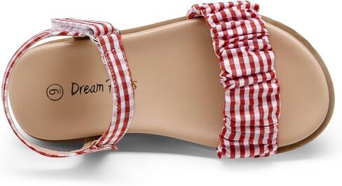 DREAM PAIRS صنادل للفتيات مفتوحة من الأمام فستان الأميرة صنادل مسطحة أحذية الصيف (طفل صغير/طفل صغير) in Kuwait
