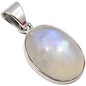 SilverStarJewel 925 Pure Sterling Silver Rainbow Moonstone Necklace Pendant 1.1" New Jewelry in Kuwait