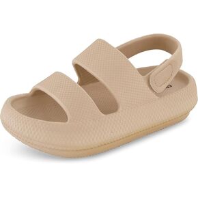 CUSHIONAIRE Kid's Fuji sandal with adjustable strap and +Comfort