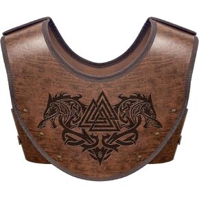 HiiFeuer Embossed PU Leather Chest Armor, Viking Warrior Chest Armor, Medieval Knight Armor for LARP Cosplay Activities in Saudi Arabia