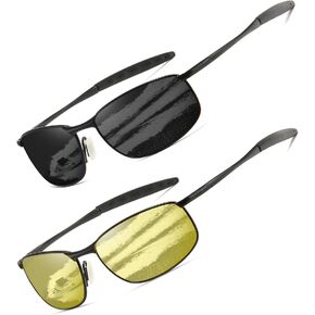 AEVOGUE Polarized Sunglasses For Men Rectangle Metal Frame Retro Sun Glasses AE0395