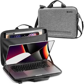 حقيبة حمل الكمبيوتر المحمول ذات الغلاف الصلب الرفيع من Tomtoc لجهاز MacBook Pro M2/M1 A2779 A2442 مقاس 14 بوصة 2023-2021، وMacBook Air/Pro مقاس 13 بوصة مع غطاء صلب، وحقيبة يد كمبيوتر محمول واقية مقاومة للماء