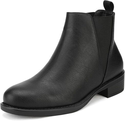 DREAM PAIRS Women's Ankle Boots Chelsea Booties Short Boots | Chunky Low Heel Slip On Fall Ankle Booties,Slip On Elastic Fall Short Boots,Suitable for Casual Outings Daily Work in Saudi Arabia