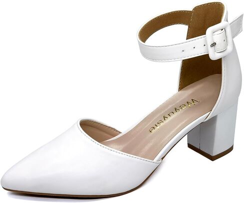 Weyuysfe Women Pumps Shoes Closed Toe Heels for Women Party Wedding Fashion Shoes Dress Shoes for Women Black White High Heels 2.5 Inch in Saudi Arabia
