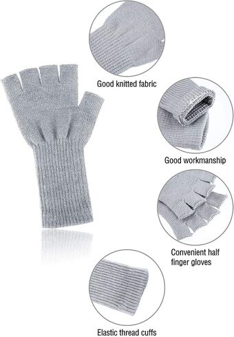 SATINIOR 4 Pairs Kids Long Half Fingerless Gloves Knitted Arm Winter Half Finger Mittens for Kids in Saudi Arabia
