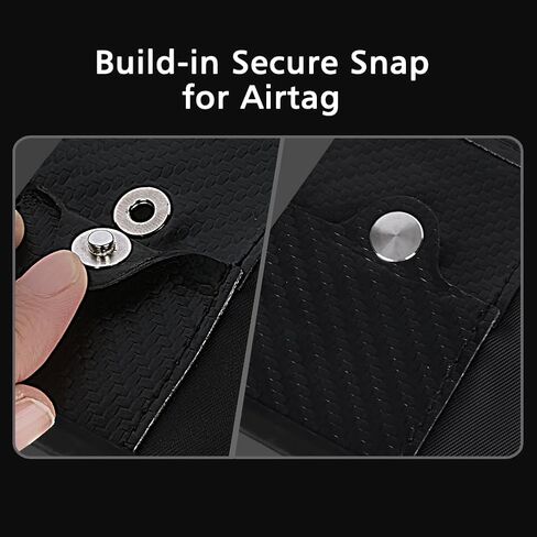 LANJEPMY Airtag Wallet Men, Wallet with Airtag Holder, Bifold Slim Wallet with 10 Card Capacity, ID Window, RFID Blocking, Compatible with Apple Air Tag, Wallet with Gift Box - No Airtag Included in Kuwait