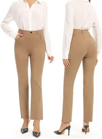UUE Dress Pants for Women Business Casual Stretch Pull On Women's Work Pants with Pockets Straight & Skinny Leg in Saudi Arabia