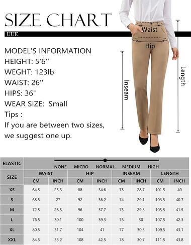 UUE Dress Pants for Women Business Casual Stretch Pull On Women's Work Pants with Pockets Straight & Skinny Leg in Saudi Arabia