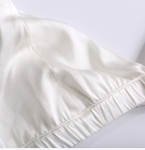 SilRiver Women's Silk Satin Triangle Bralette Soft Cup Wireless Bra Smooth and Comfortable Wire Free Bra Top in Saudi Arabia