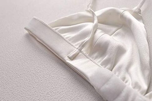 SilRiver Women's Silk Satin Triangle Bralette Soft Cup Wireless Bra Smooth and Comfortable Wire Free Bra Top in Saudi Arabia